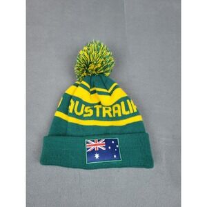 Fifa‎ Australia World Cup Beanie Adult Green One Size Pom Knit